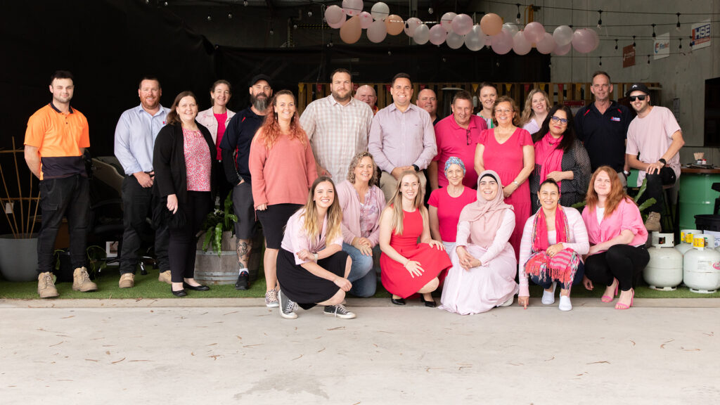 #teamhse posing for a group photo as part of our pink ribbon breast cancer fundraising lunch.