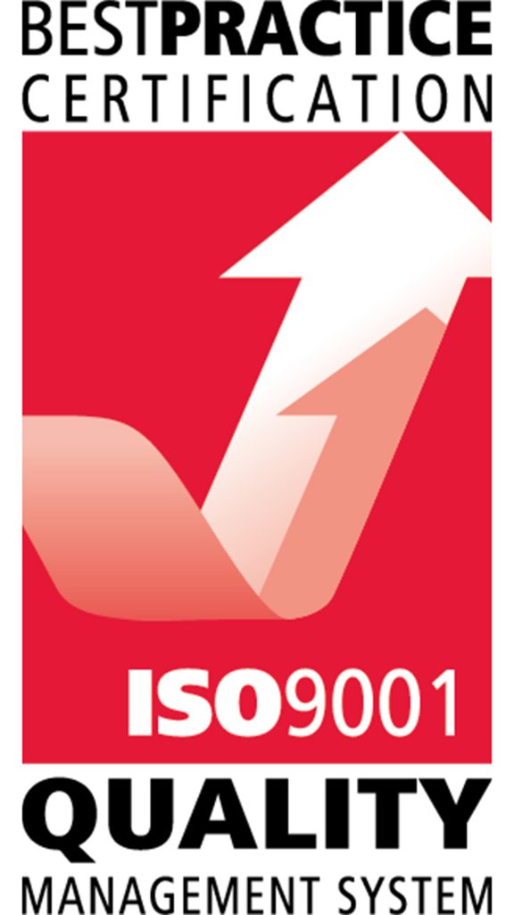 ISO9001 accreditation logo.