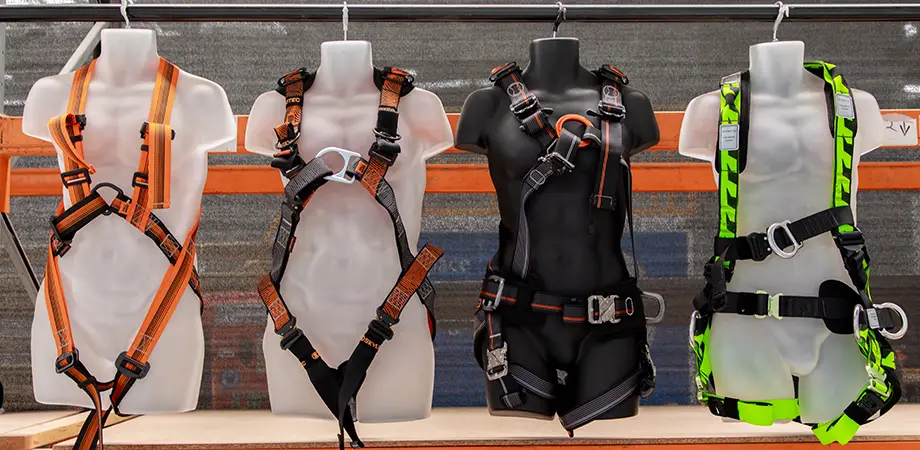 A range of harnesses on display at HSE Sydney.